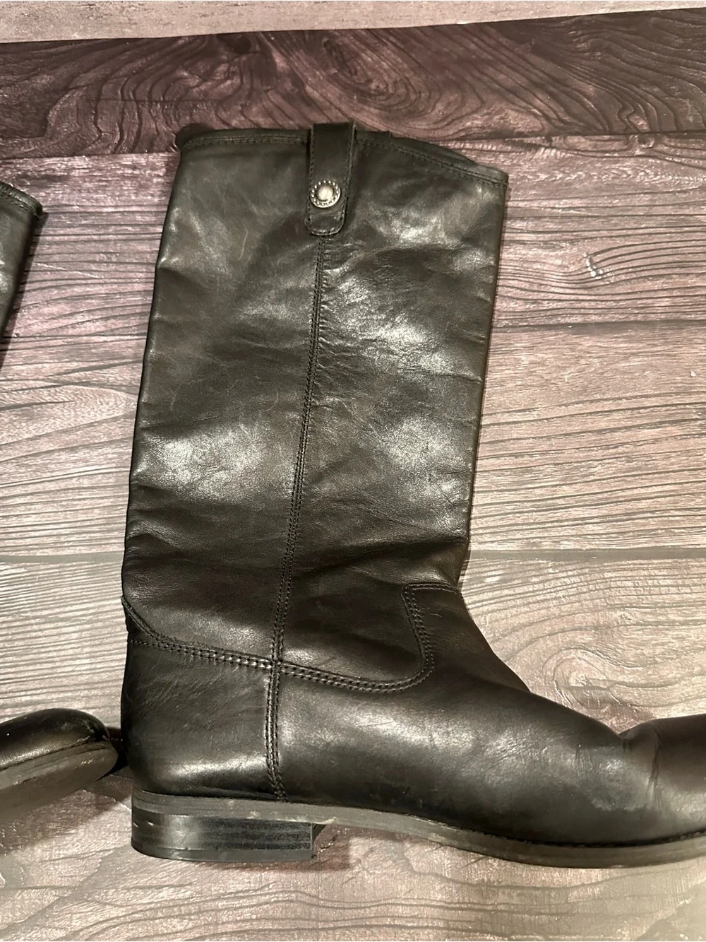 Carlos by Carlos Santana Black Lace-Up Mid-Calf Leather Boots